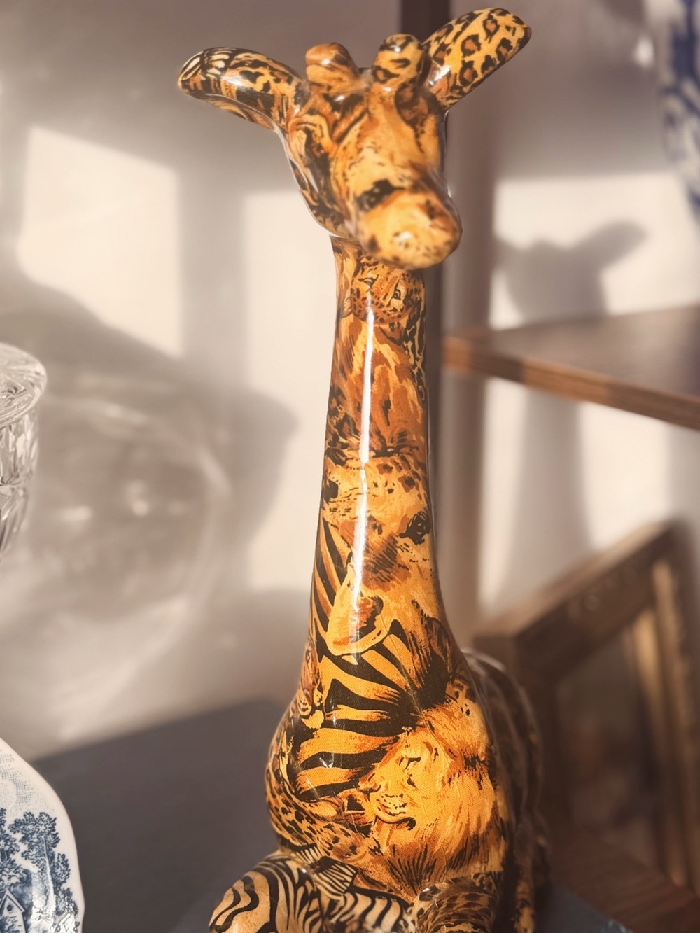Hand-Painted Yellow Ceramic Giraffe Figurine - Home Art Accent